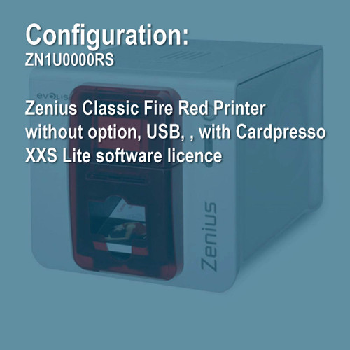 Evolis ZN1U0000RS Zenius Simplex ID Card Printer
