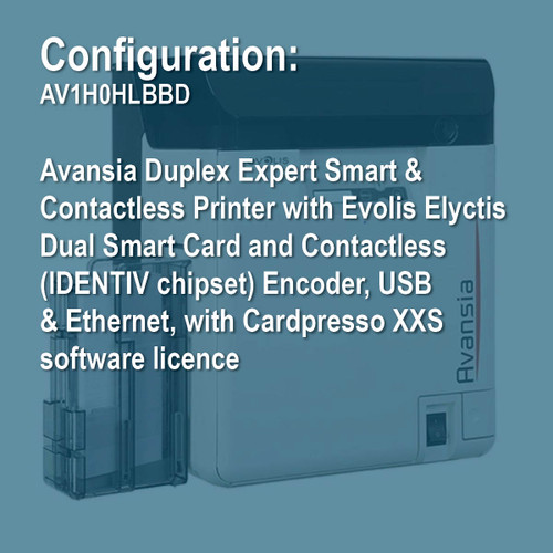 Evolis AV1H0HLBBD Avansia Duplex Retransfer ID Card Printer