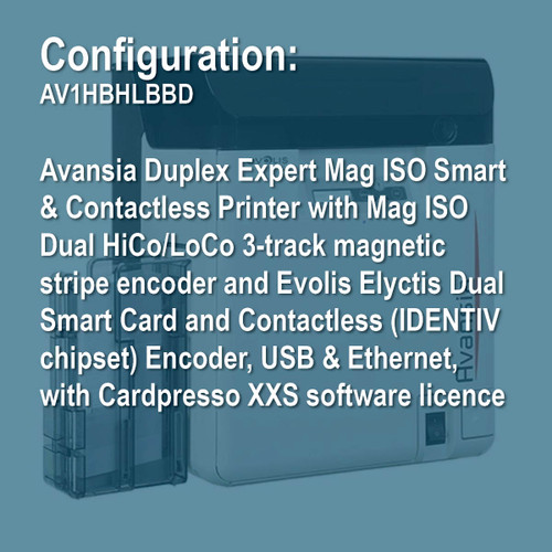 Evolis AV1HBHLBBD Avansia Duplex Retransfer ID Card Printer