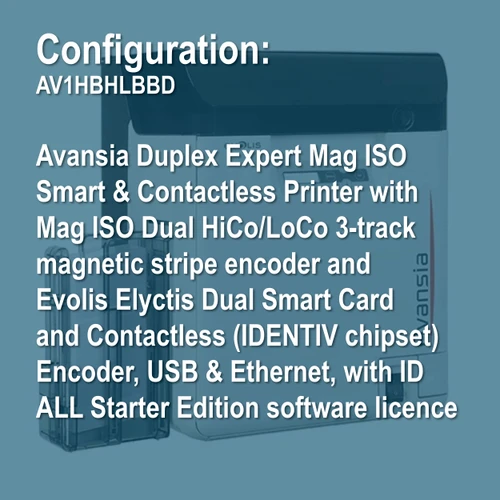 Evolis AV1HBHLBBD Avansia Duplex Retransfer ID Card Printer