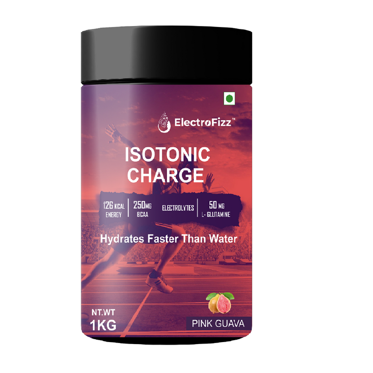 ElectroFizz Instant Hydration Energy Drink Powder for Workout for Men and Women- Electrolytes, Vitamin C, Probiotics - 1 Kg Jar Pack (Pink Guava)