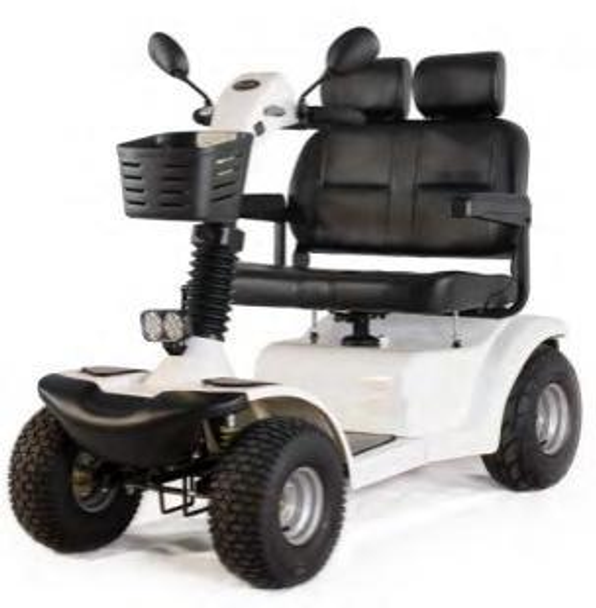 【JiaNianLe】SuTeng Large luxury four-wheel double seater scooter 165cmx93cmx158cm 130KG 24V/1200W Motor power 24V/10A Charger 12V/100AH × 2 Battery 18km/h Easy to operate, stylish design