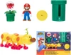 Nintendo Super Mario Soda Jungle Diorama Includes 3 Figures and 2 Accessories: 2.5-Inch Mario, Wiggler, Piranha Plant, Warp Pipe, Coin
