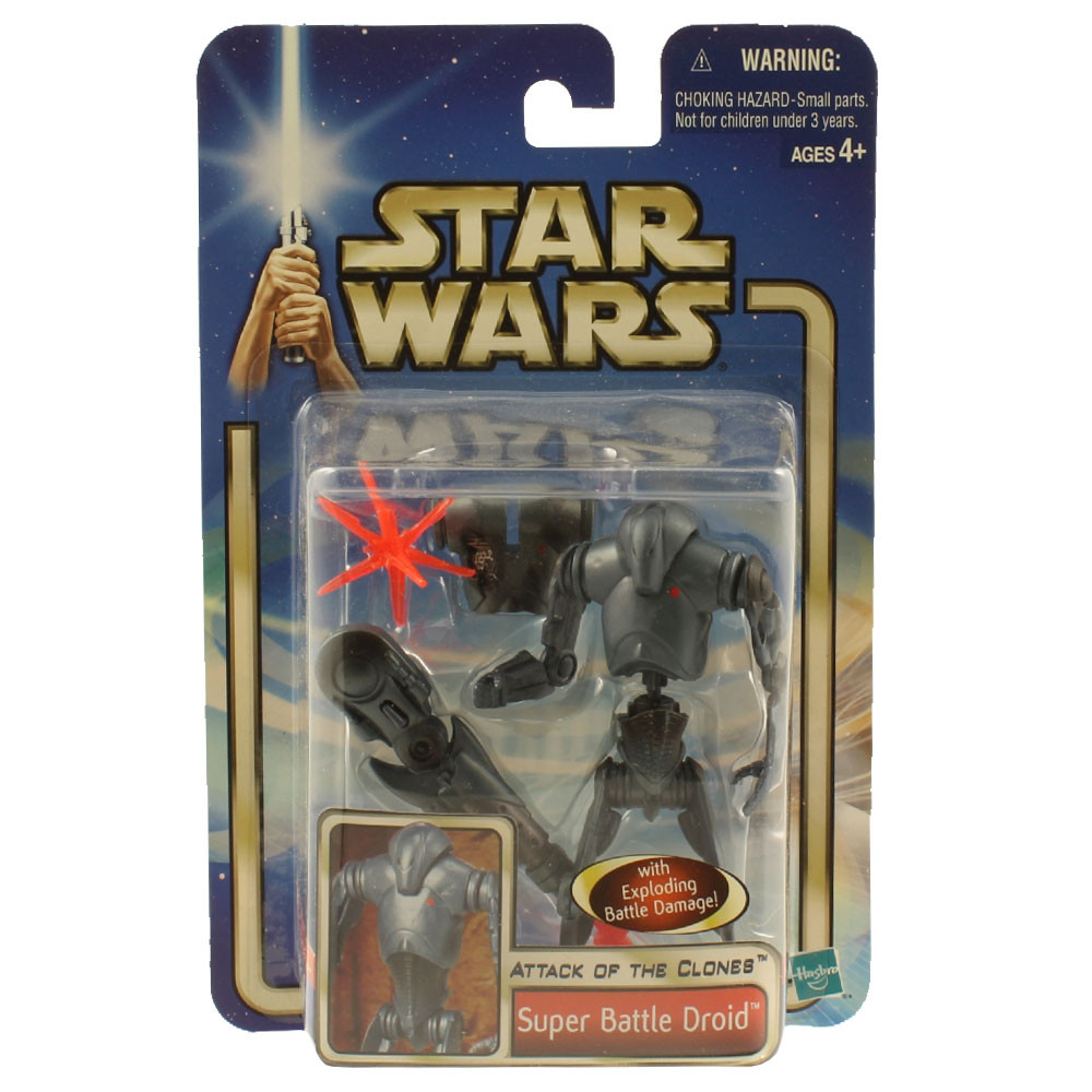 Hasbro Star Wars 30th Anniversary Super Battle Droid Action Figure 3.75", Con Moneta Collezionabile E Effetti Fiamma