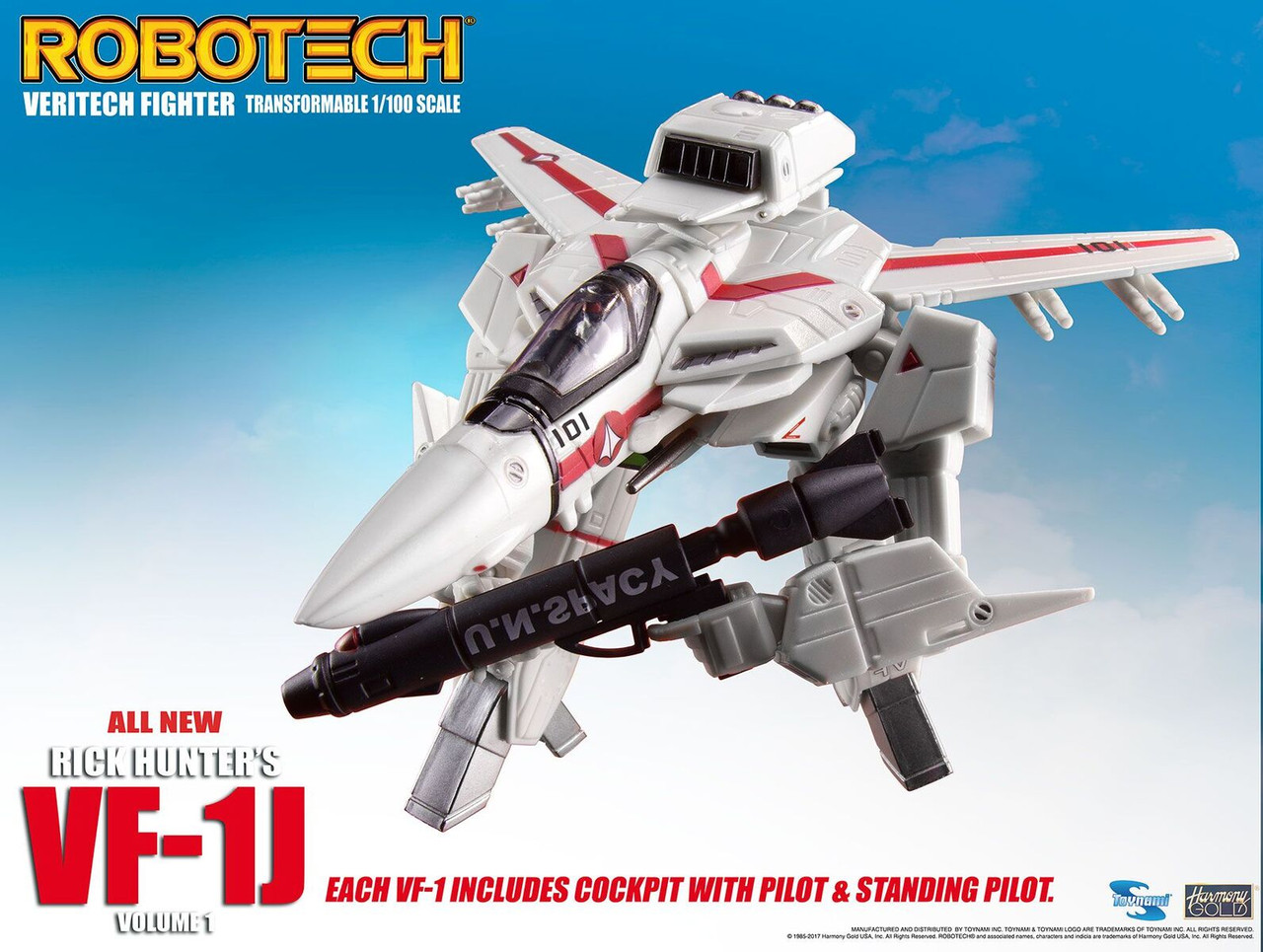 Toynami ROBOTECH Rick Hunter VF-1J TRANSFORMABLE VERITECH FIGHTER