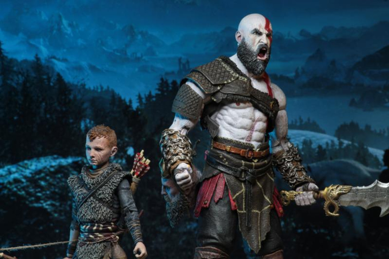 NECA God of War (2018) 7 Scale Action Figure Ultimate Kratos u0026 Atreus 2 -Pack
