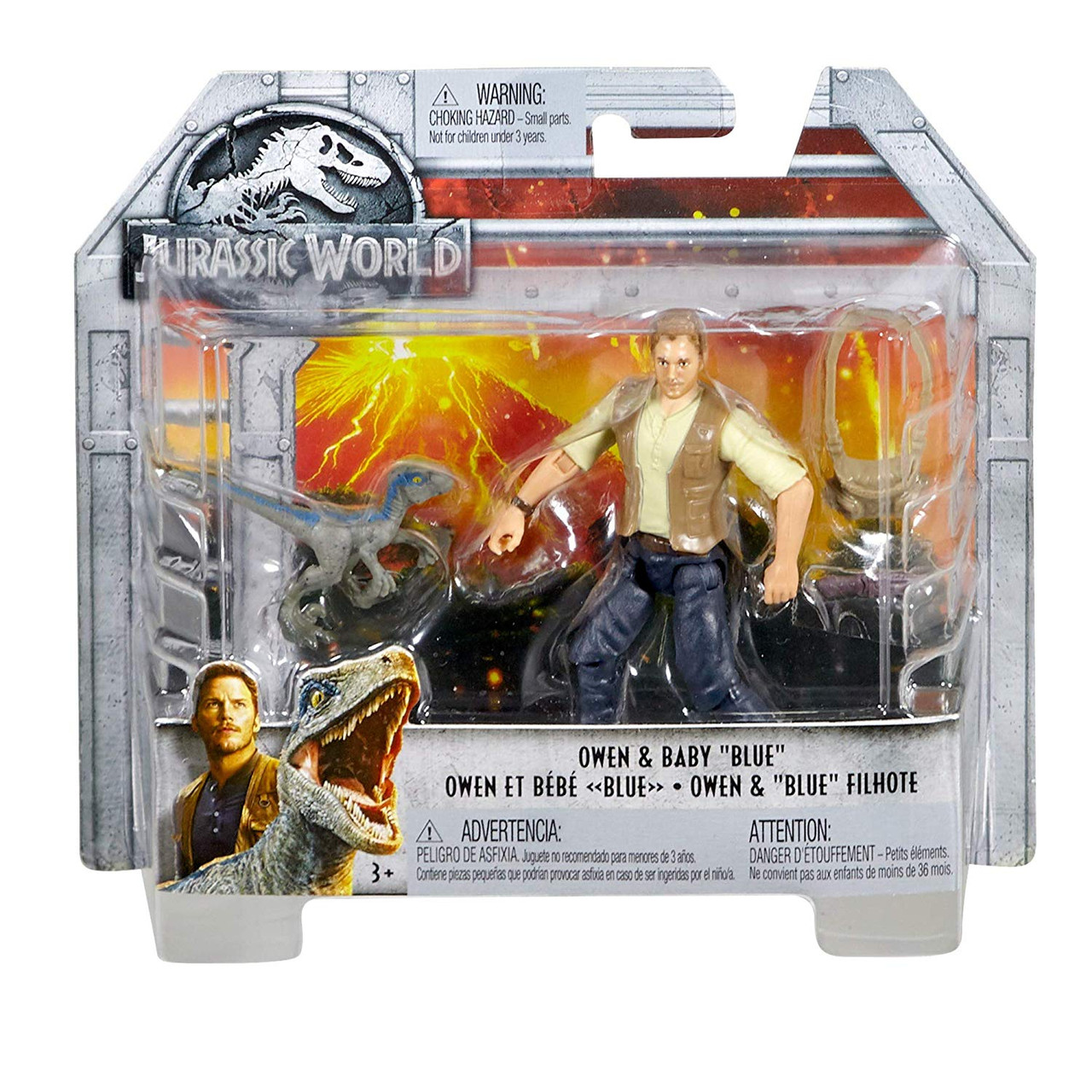 jurassic world owen and baby blue toy