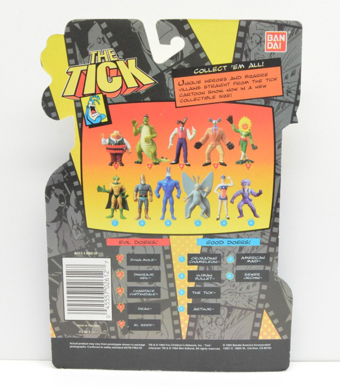 Details about   The Tick Collectible Chiarface Chippendale From Fox Kids & Bandai 1994 NEW t341