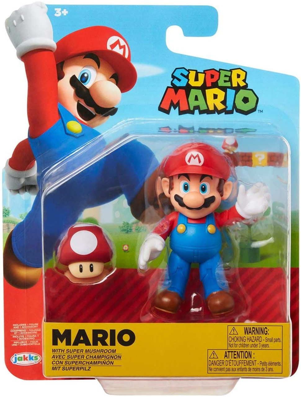 Jakks Mario with Super Mushroom Action Figure