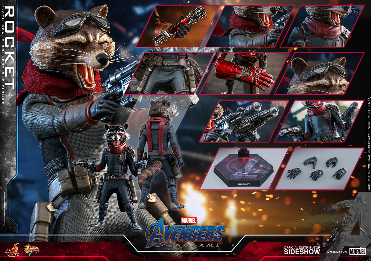 Hot Toys Avengers Endgame Rocket Movie Masterpiece Sixth Scale Figure