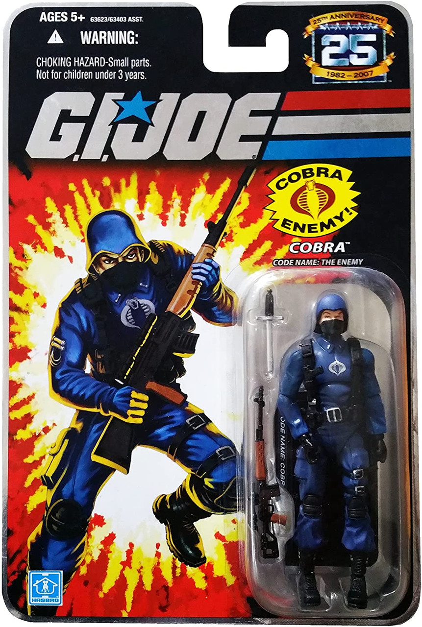 Hasbro GI Joe 25th Anniversary Cobra Trooper FOIL CARD Action Figure 3.75  Inches