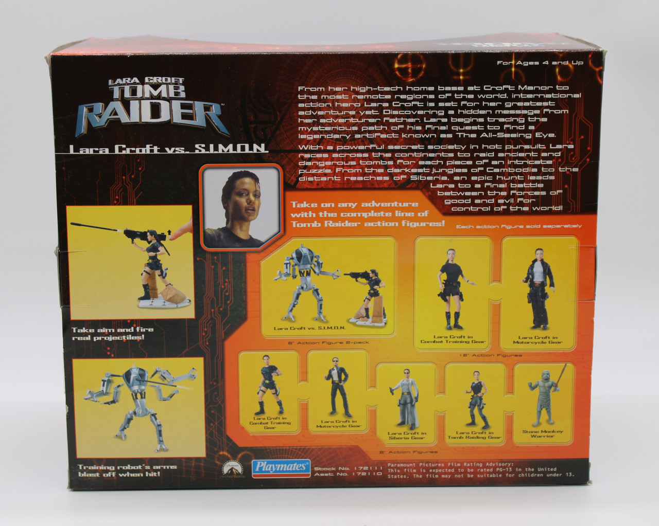 LARA CROFT VS SIMON + RAID GEAR TOMB RAIDER MOVIE FIGURES PLAYMATES SEALED  2001