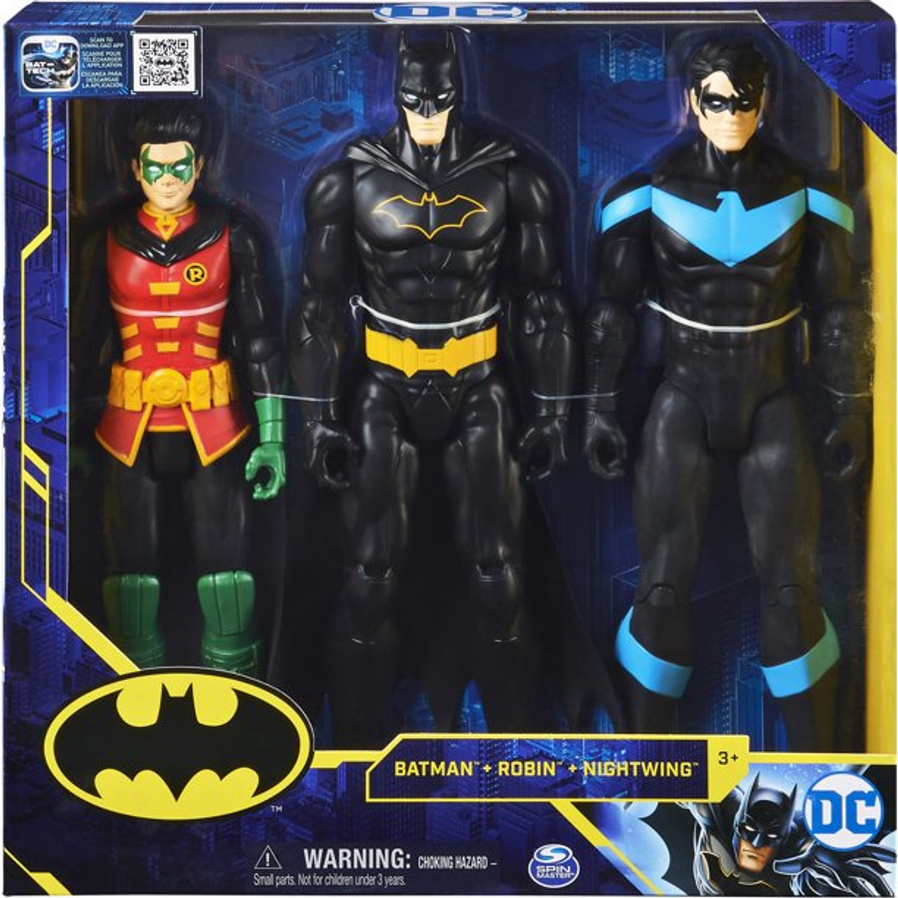 Batman 12-inch Action Figure 3-Pack with Robin, Batman, Nightwing