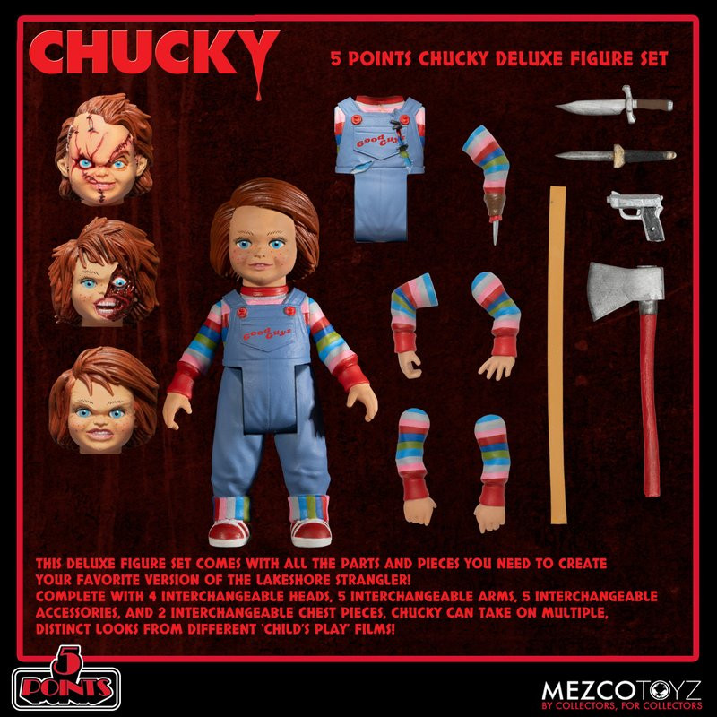 Mezco 5 Points Chucky Deluxe Figure Set