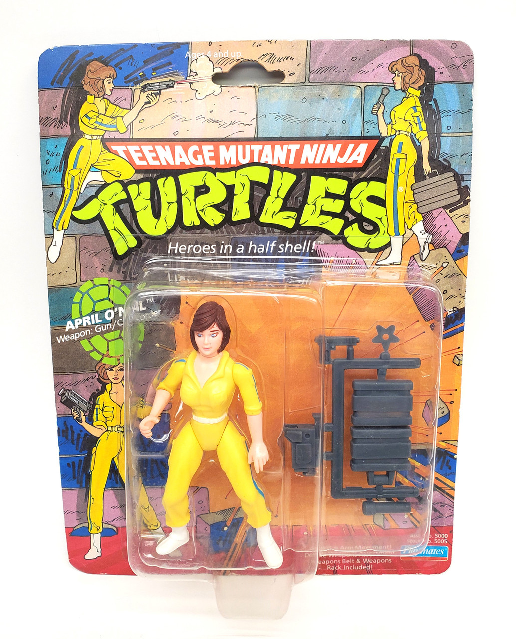 Playmates (1988) TMNT April O'Neil (Blue stripe) Action Figure 10 BACK