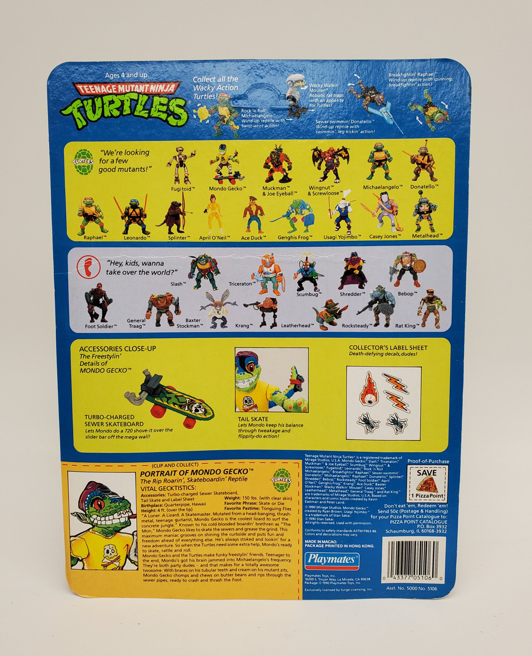 Playmates (1990) TMNT Mondo Gecko action figure