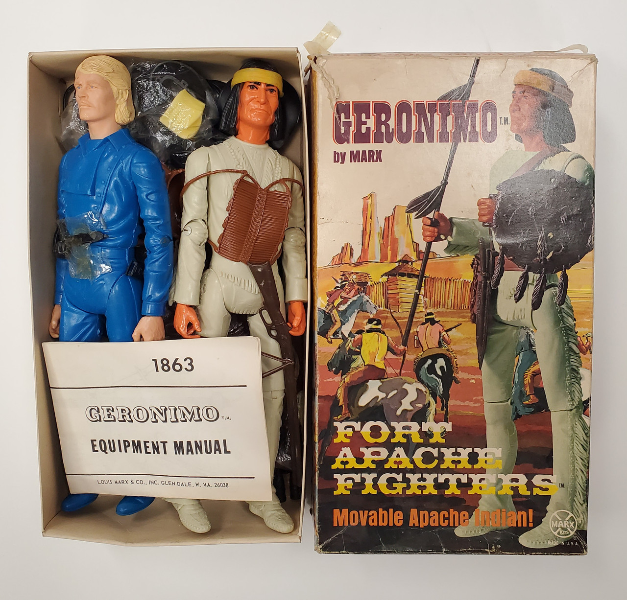 Vintage Louis Marx Johnny West Geronimo Best Of The West Action Figure Toy