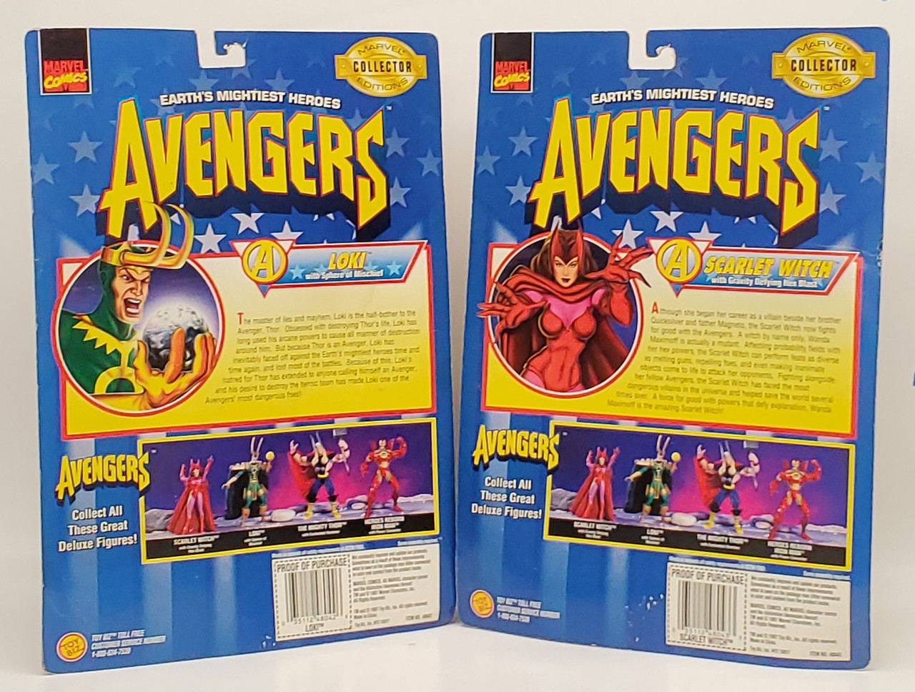 ToyBiz (1997) The Avengers Loki and Scarlet Witch set of 2 action