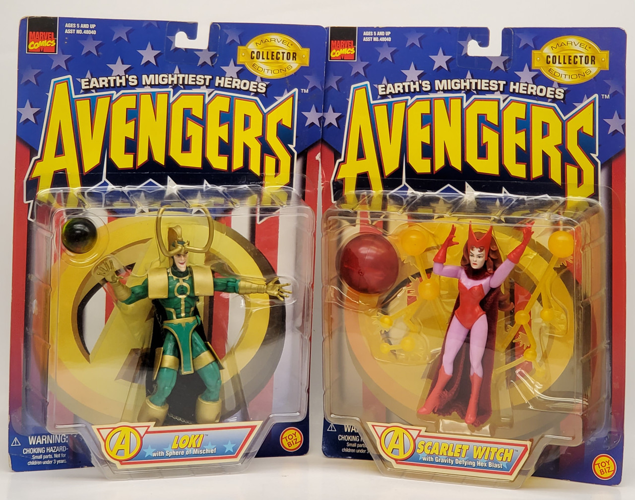 ToyBiz (1997) The Avengers Loki and Scarlet Witch set of 2 action