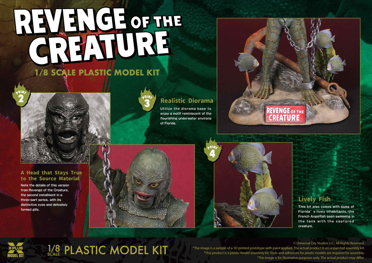 X-Plus Revenge of the Creature 1/8 scale Plastic Model Kit WITH