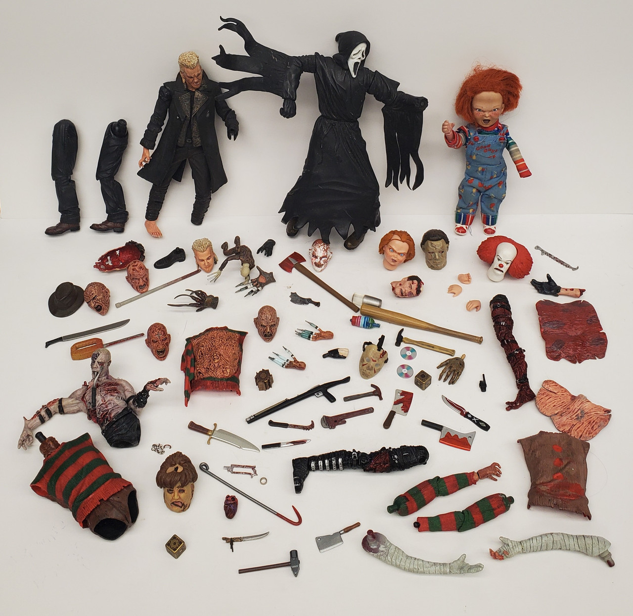 Horror Action Figures Parts And Accessories Lot Jason Freddy Myers