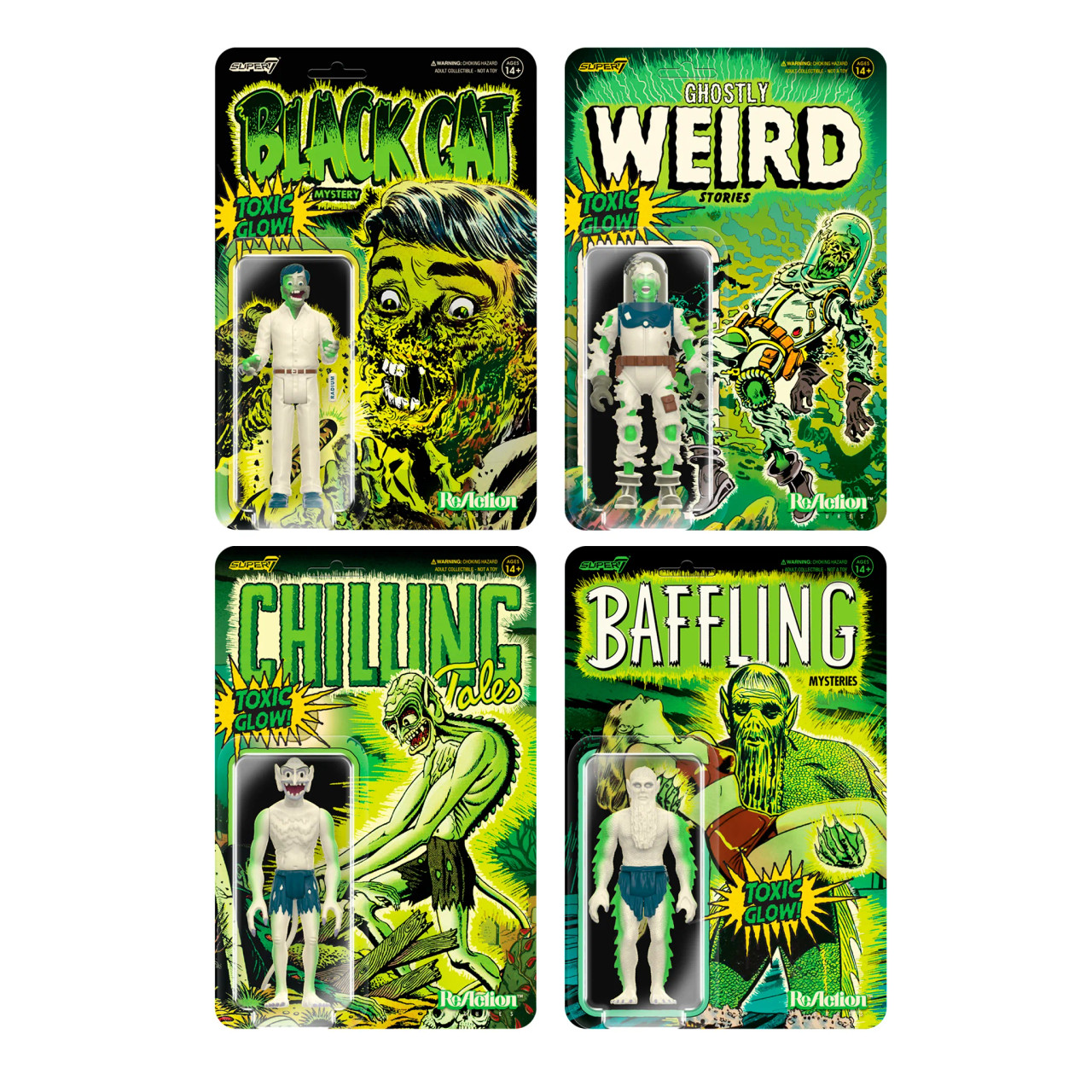 Super7 Pre-Code Horror GLOW ReAction Figures Wave 1 Set of 4