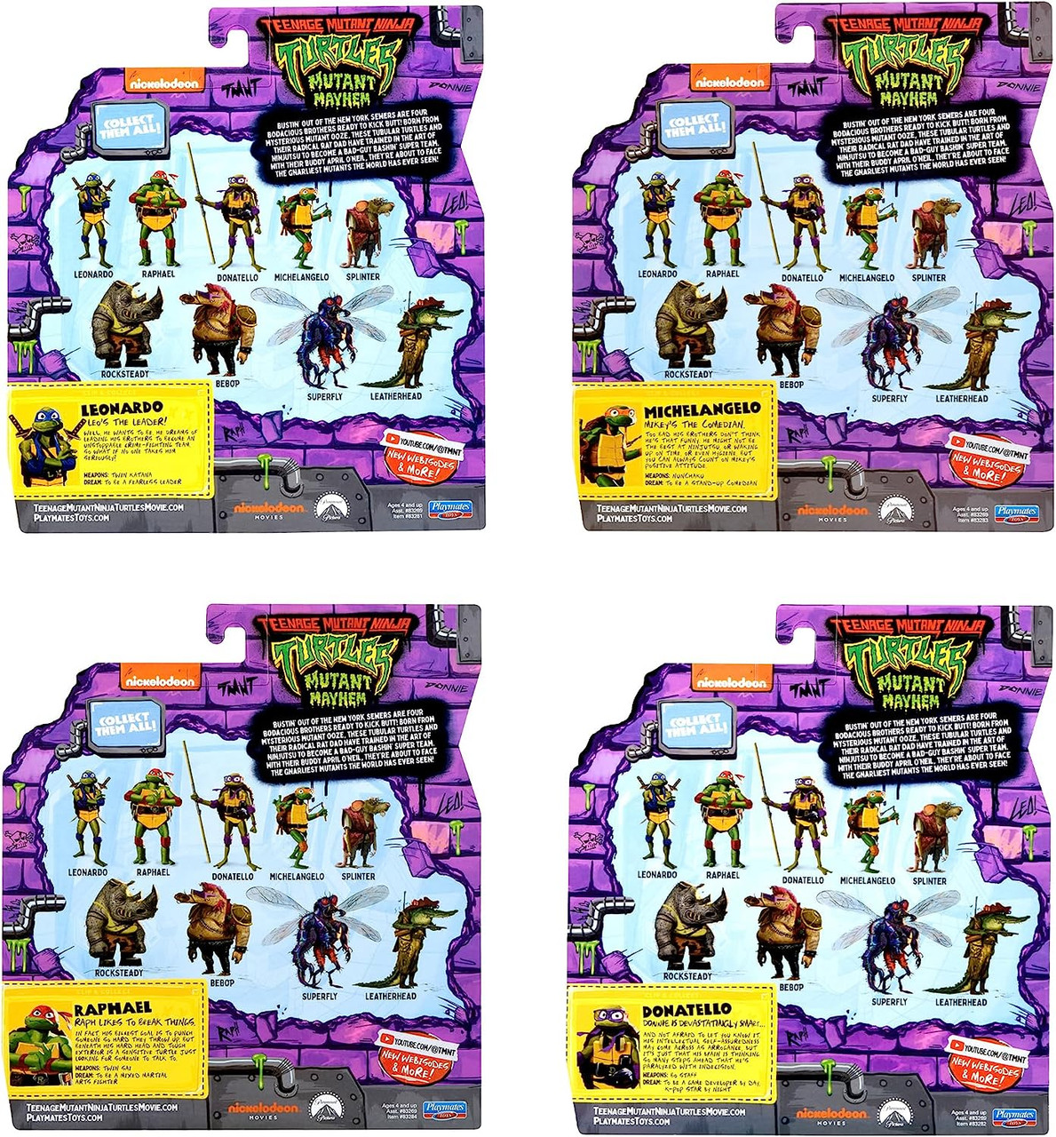 Teenage Mutant Ninja Turtles: Mutant Mayhem Basic Figure Turtle 4-Pack