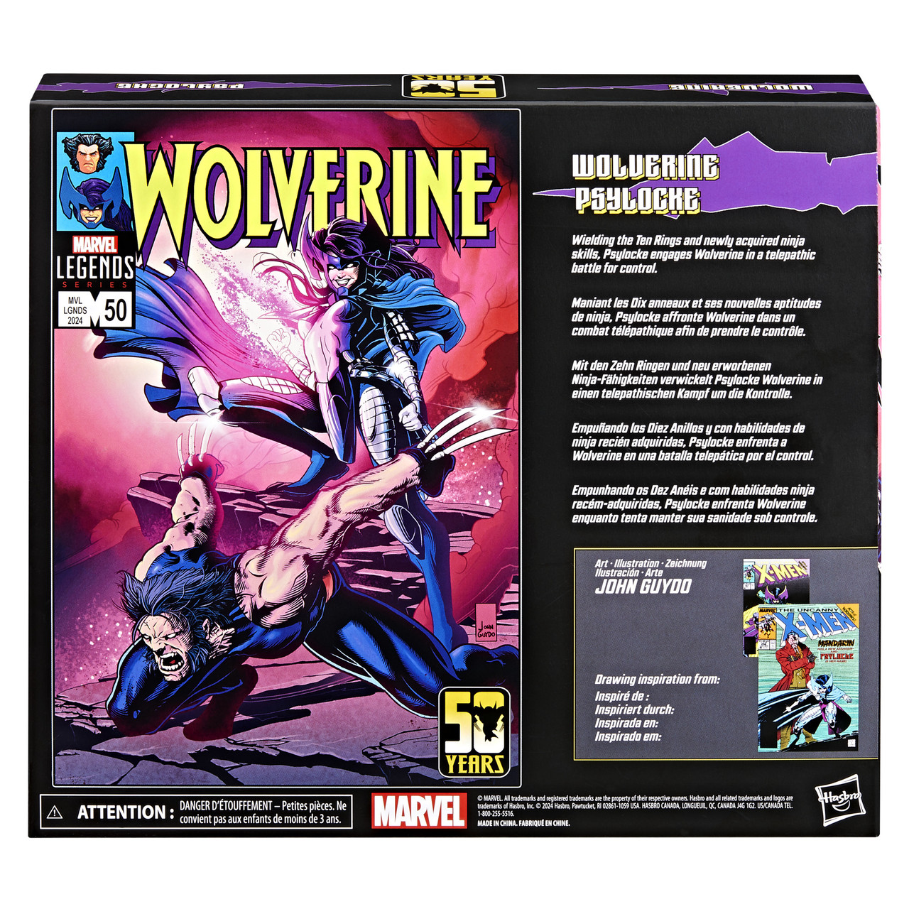 Hasbro Marvel Legends 50th Anniversary Wolverine and Psylocke 6 action  figure two pack