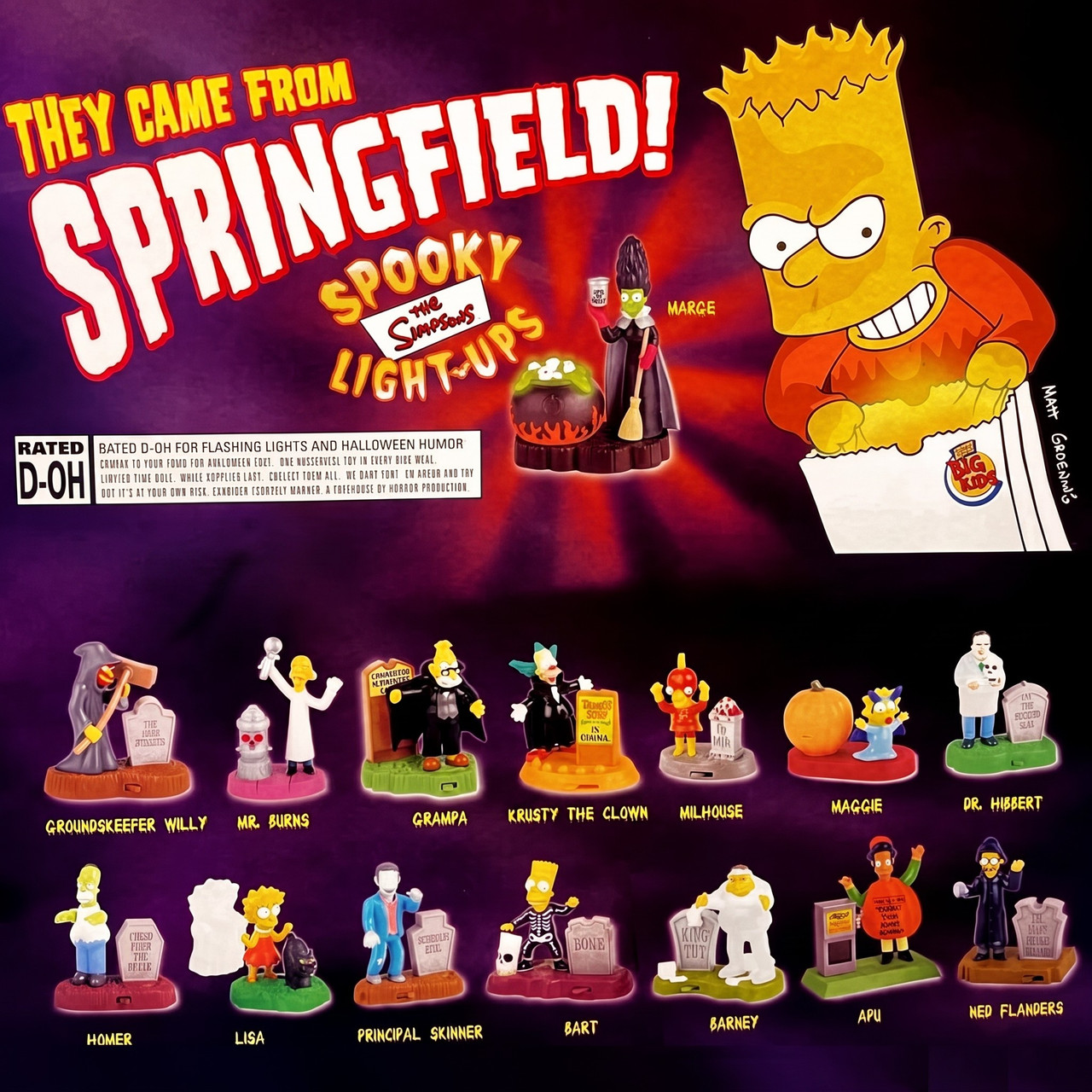 値下げ❣️ザ　シンプソンズ2001年バーガーキングミールトイハロウィン 8体セット Burger King (2001) The Simpsons 