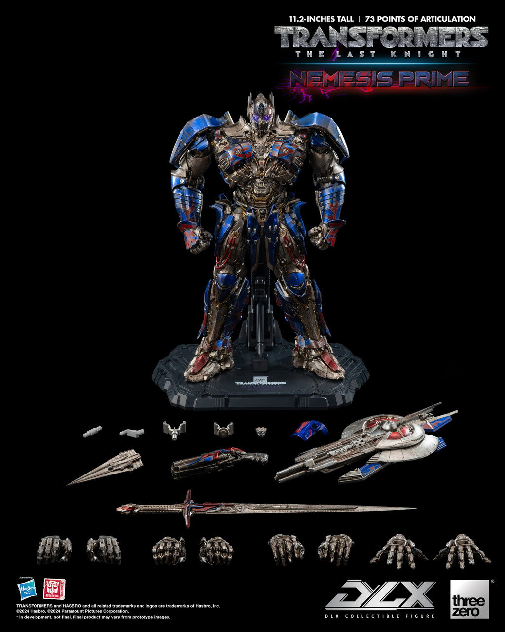 TRANSFORMERS THE LAST KNIGHT DLX NEMESIS PRIME ACTION FIGURE