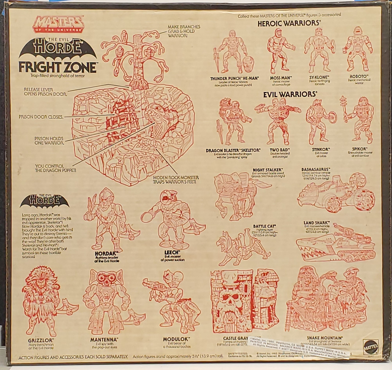 Speak Master シリーズ 1-6 セット Mattel Masters of the Universe (1985) Fright Zone playset