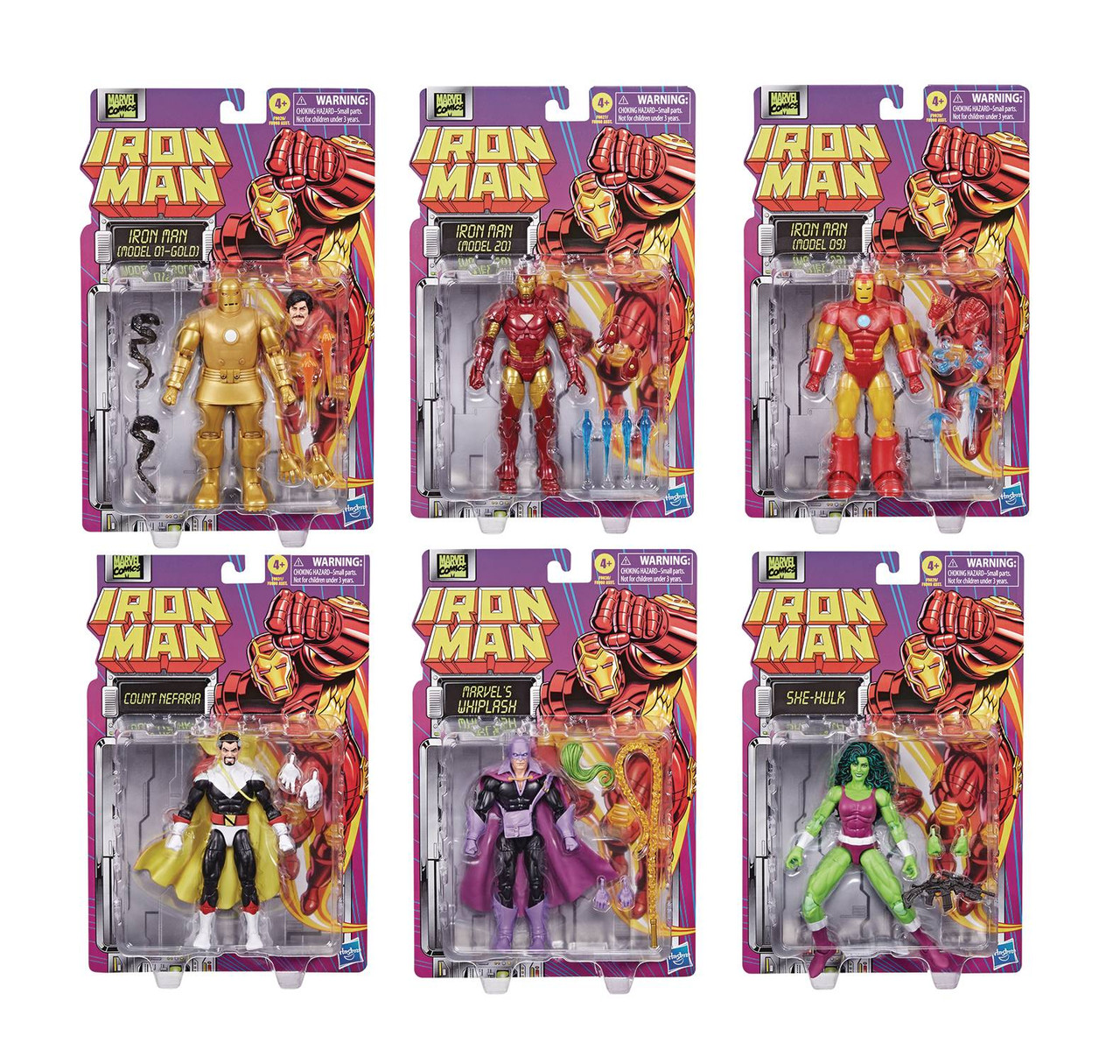 アイアンマン マーベルレジェンド　レトロコレクション　Hasbro Hasbro Iron Man Retro Legends Set of 6