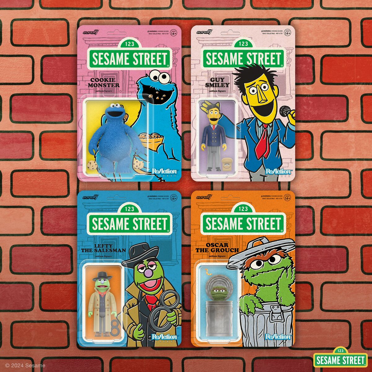 Super7 Sesame Street Fun! Fun! Wave 01: Action Figure Grover Da Collezione (12,7 Cm)