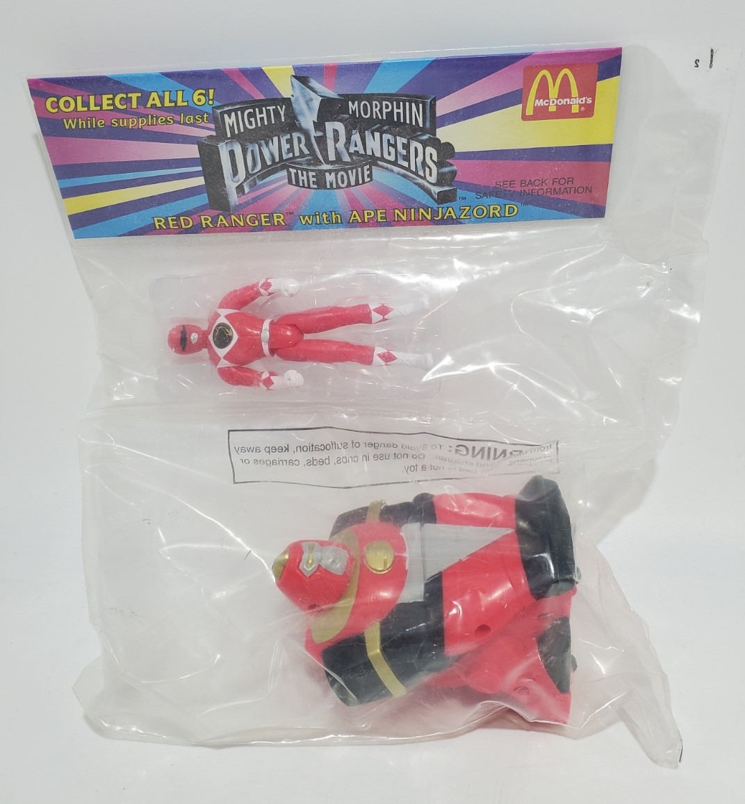 McDonald's Happy Meal (1995) MMPR The Movie Red Ranger with Ape