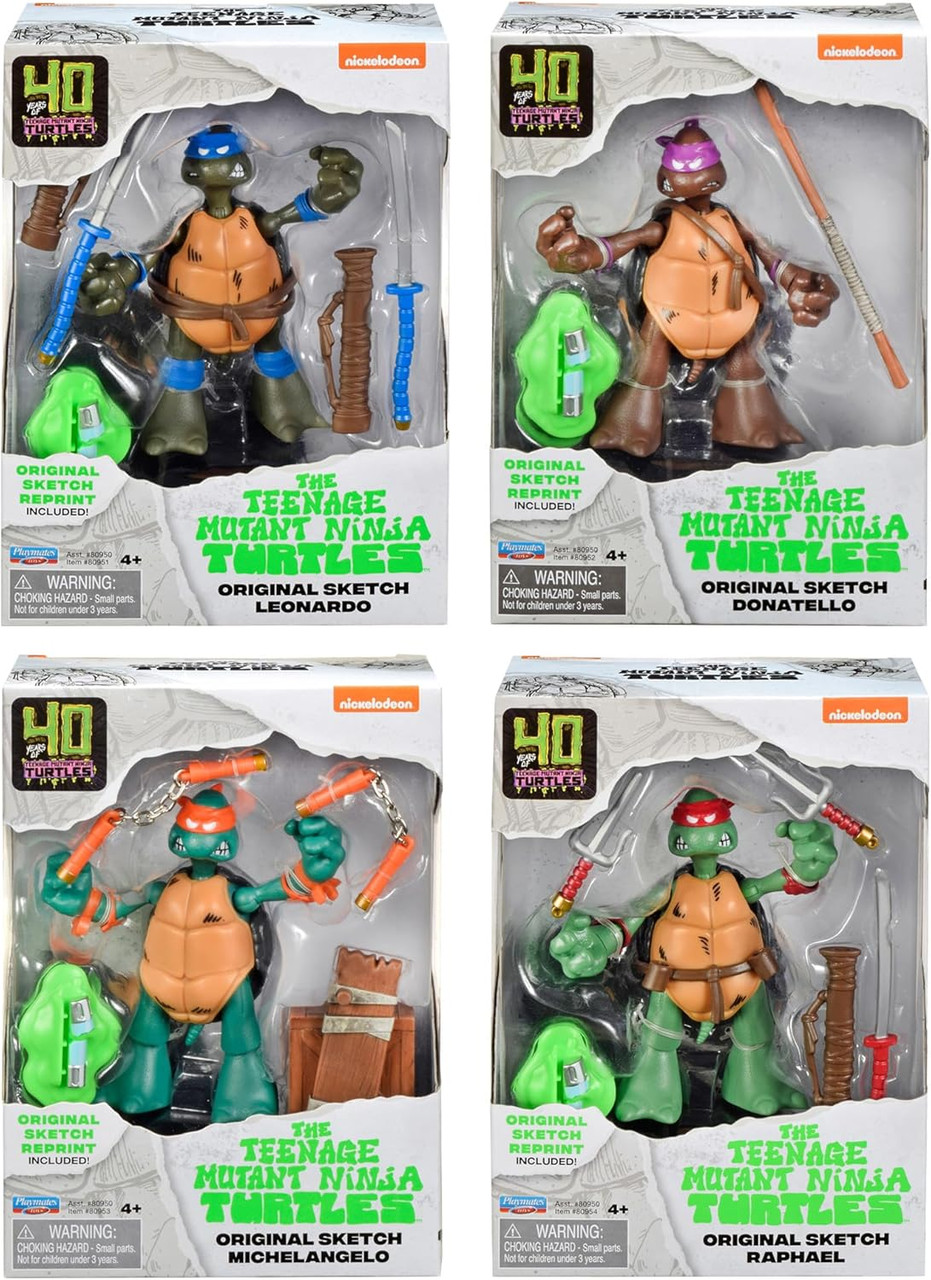 Tpn Figure Set Playmates TMNT Original Sketch Design action figure set