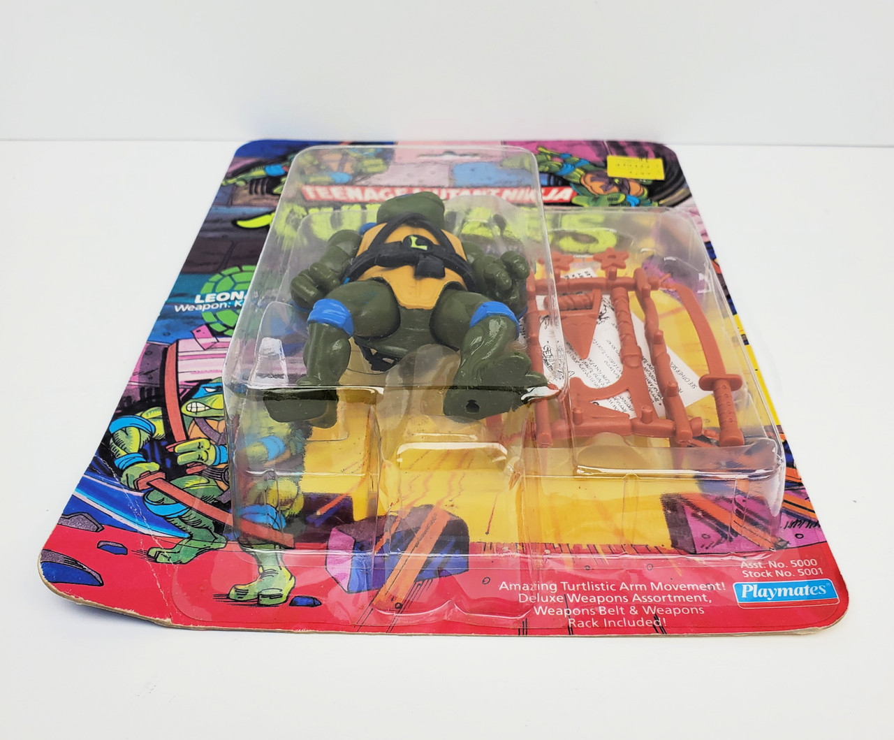 Playmates (1988) TMNT Leonardo action figure 10 back (SOFT HEAD)