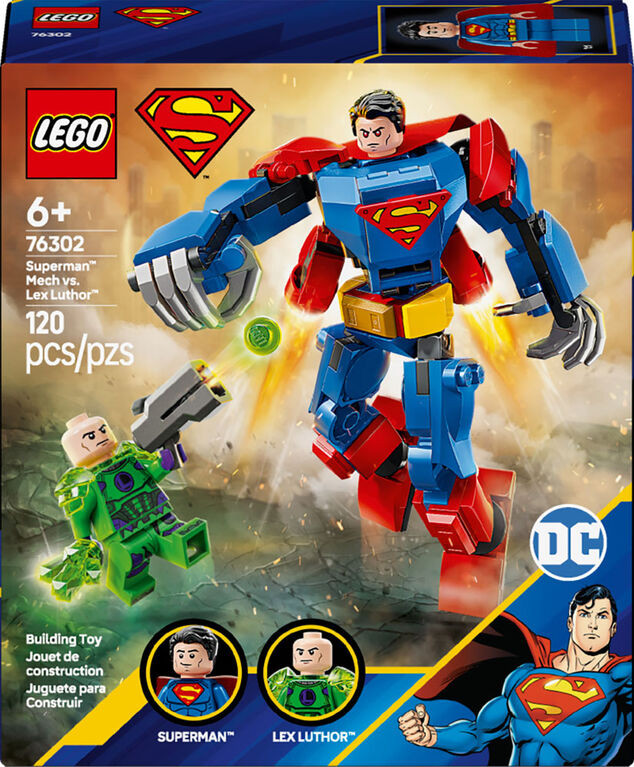 LEGO DC Superman Mech vs. Lex Luthor Action Figures Building Toy
