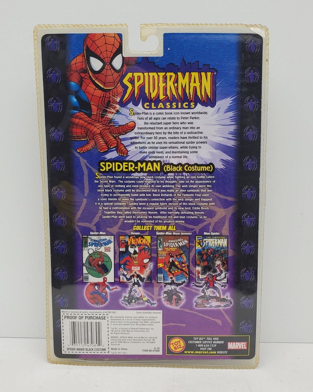 ToyBiz (2000) Spider-Man Classics Symbiote Suit Spider-Man (Black