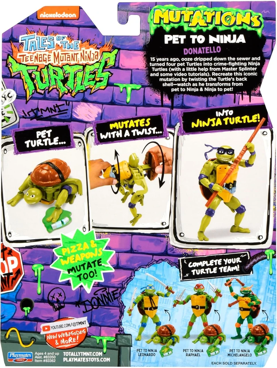 Tales of the TMNT MUTATIONS Donatello Pet to Ninja action figure