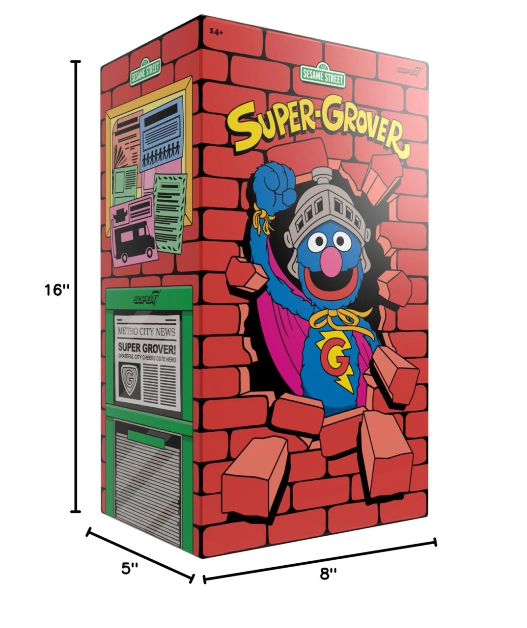 Super7 Sesame Street Supersize Vinyl - Grover (Super) Super Grover