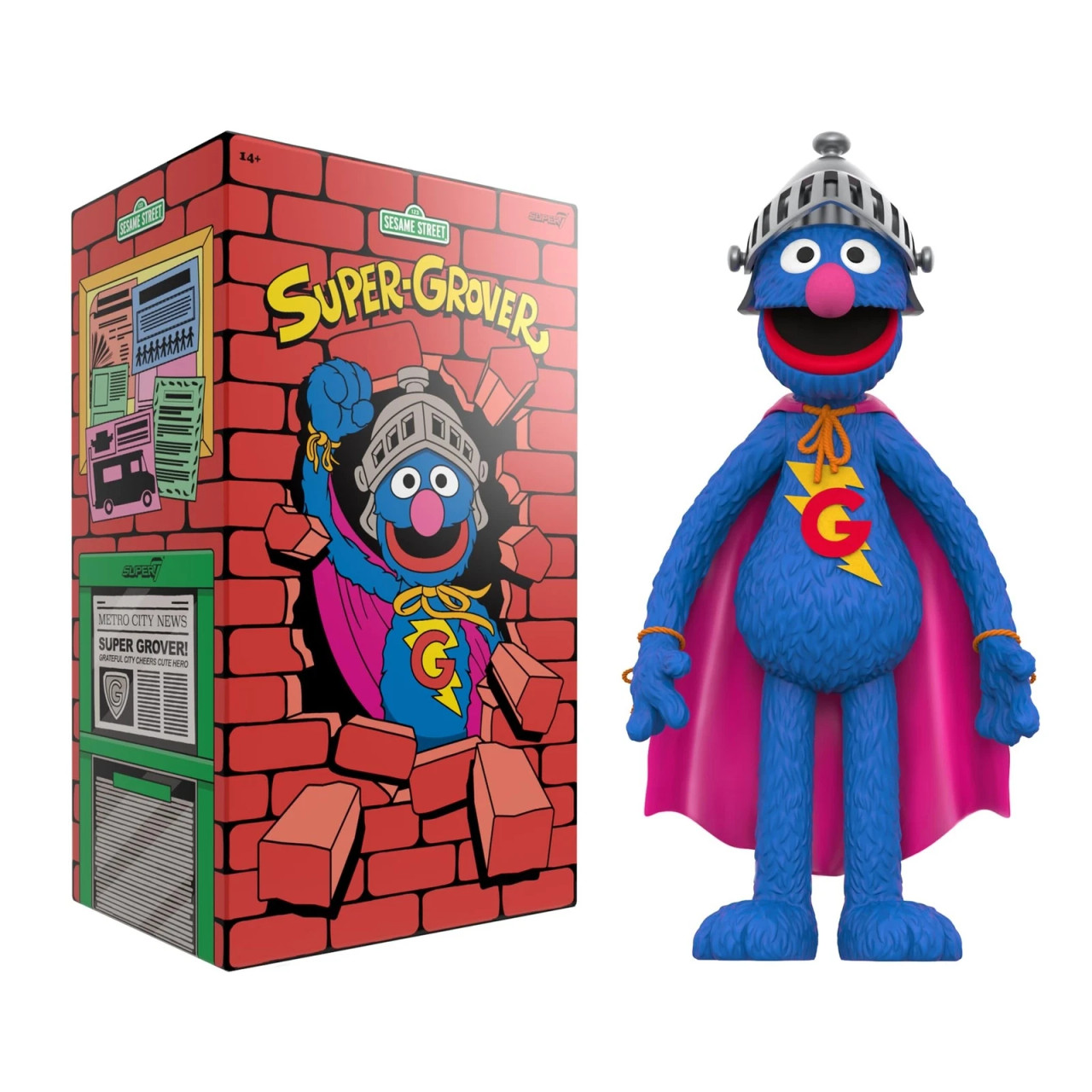 Super7 Sesame Street Supersize Vinyl - Grover (Super) Super Grover
