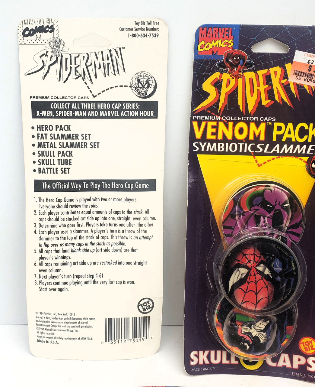 ToyBiz (1994) Spider-Man VENOM Symbiotic Slammer 7 PACKS