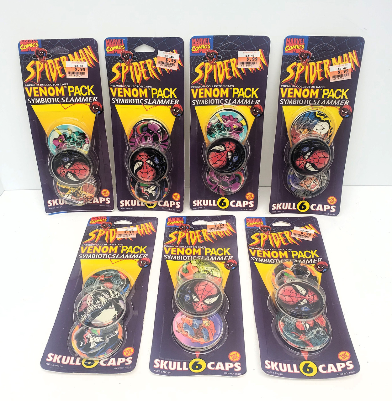ToyBiz (1994) Spider-Man VENOM Symbiotic Slammer 7 PACKS