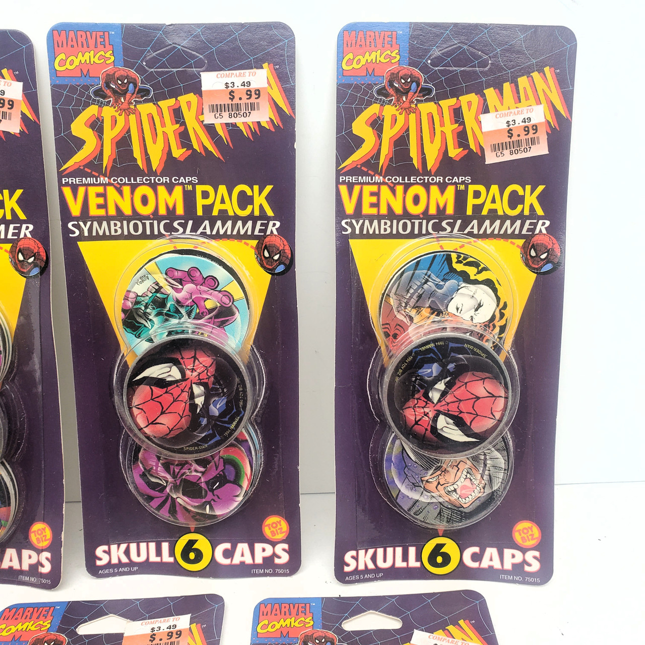 ToyBiz (1994) Spider-Man VENOM Symbiotic Slammer 7 PACKS