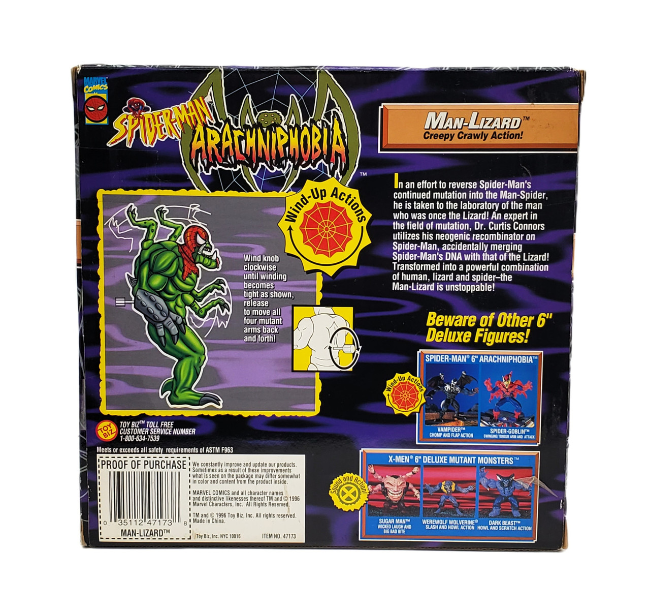 パチソフビ ToyBiz (1996) Spider-Man Arachniphobia Man-Lizard