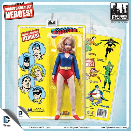 Figures Toy Co. DC Comics 8 Inch Action Figures With Mego-Like Retro Cards: Supergirl