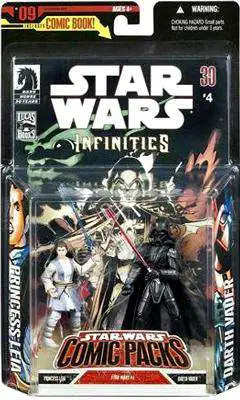 Hasbro (2007) Star Wars Comic Packs Infinities Princess Leia & Darth Vader action figure 2 pack.