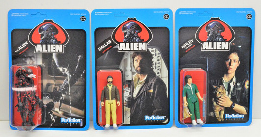 Super7 Alien Wave 3 Blue Cards set of Three 3.75" ReAction Figures Super7 Alien Wave 3 Blue Cards set of Three 3.75" ReAction Figures