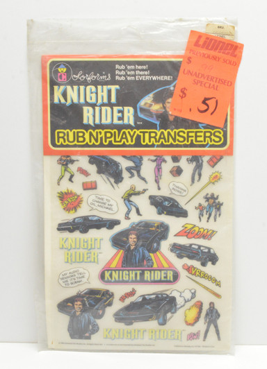 Colorforms (1982) Knight Rider Rub N' Play Transfers