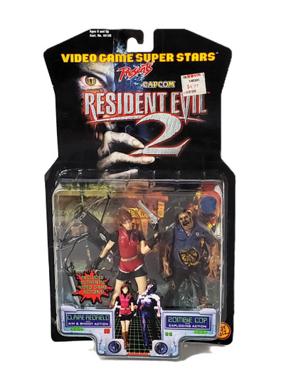 ToyBiz (1998) Resident Evil 2 Platinum Claire Redfield and Zombie Cop action figure